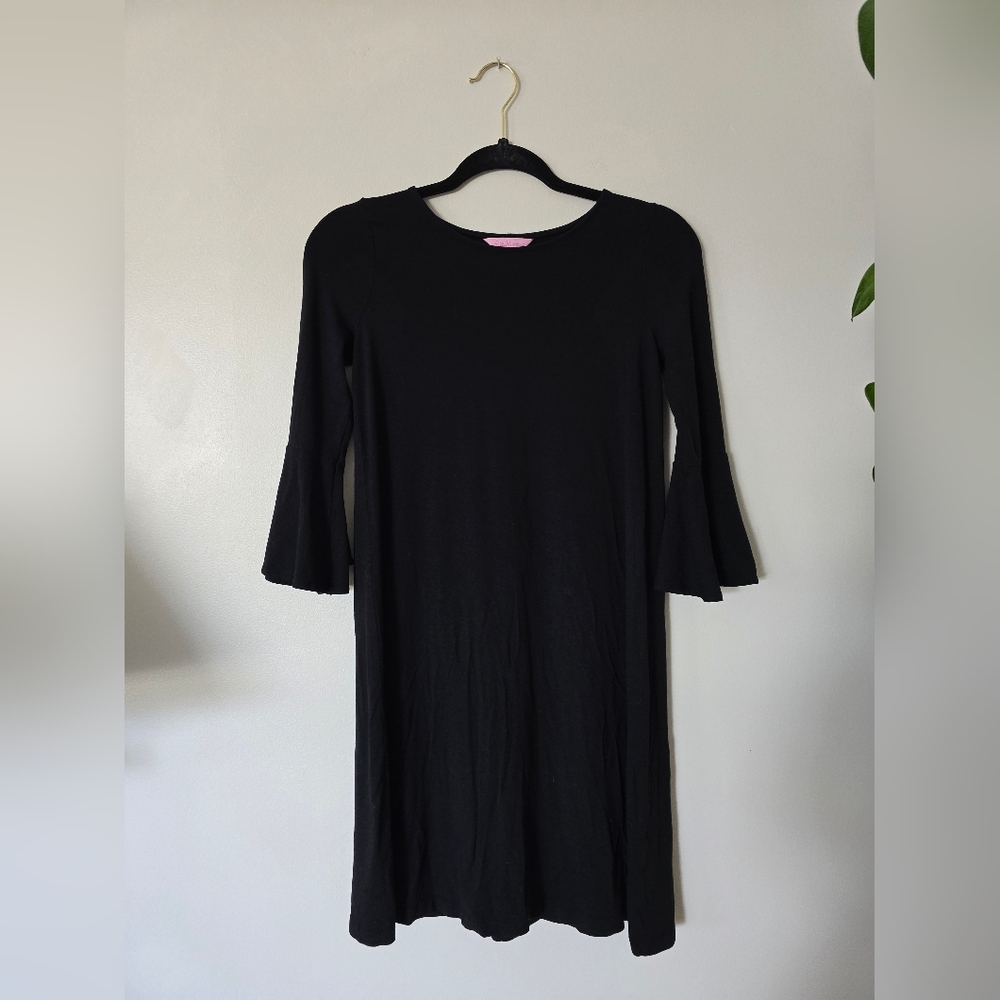 Lilly Pulitzer Sz. XS black Stretchy Dress 3/4 Bell Sleeves